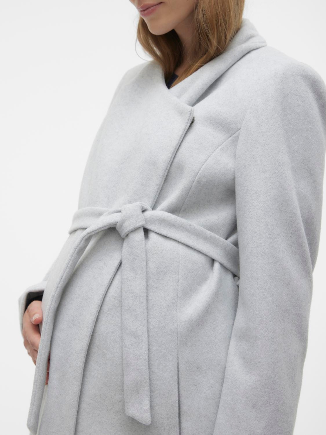 MAMA.LICIOUS Maternity-coat -Super Light Grey Melange - 20019735