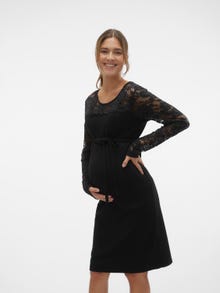 MAMA.LICIOUS Vestido corto Corte regular Cuello redondo -Black - 20019773