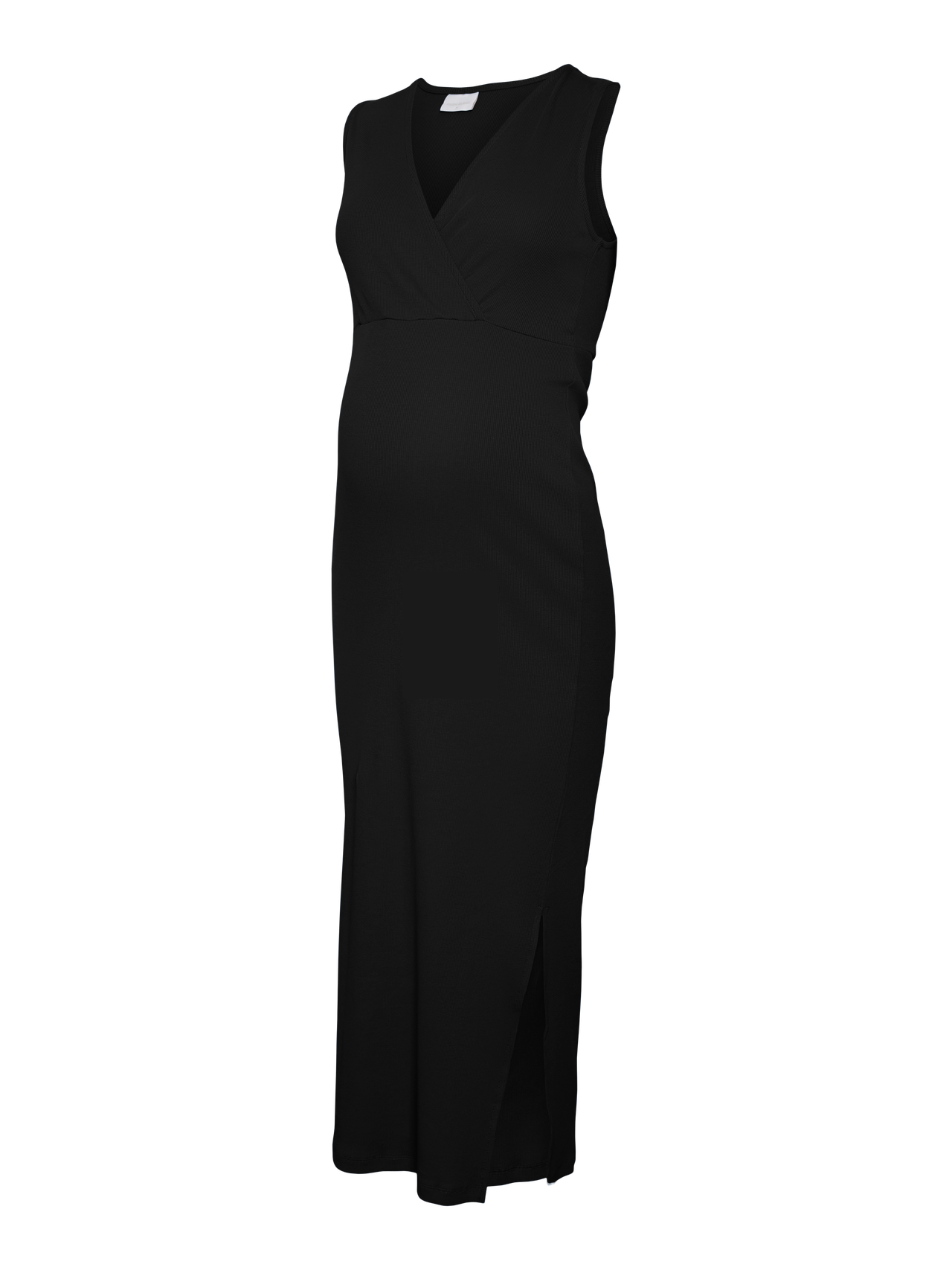 MAMA.LICIOUS Vestido largo Corte bodycon Cuello en V -Black - 20019830