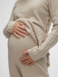 MAMA.LICIOUS Knitted Maternity-trousers -French Oak - 20019857