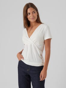 MAMA.LICIOUS Regular Fit V-Neck T-Shirt -Navy Blazer - 20019876