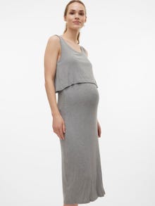 MAMA.LICIOUS Zwangerschaps-jurk -Light Grey Melange - 20019891