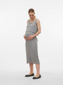 MAMA.LICIOUS Mamma-kjole -Light Grey Melange - 20019891
