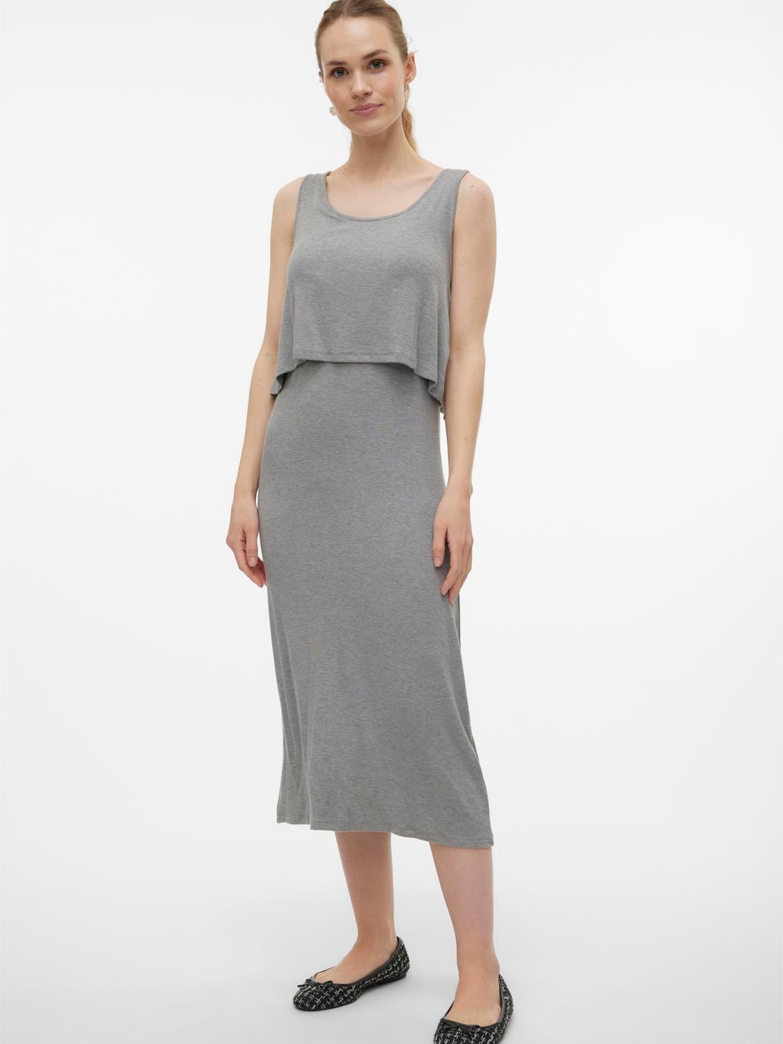 MAMA.LICIOUS vente-kjole -Light Grey Melange - 20019891
