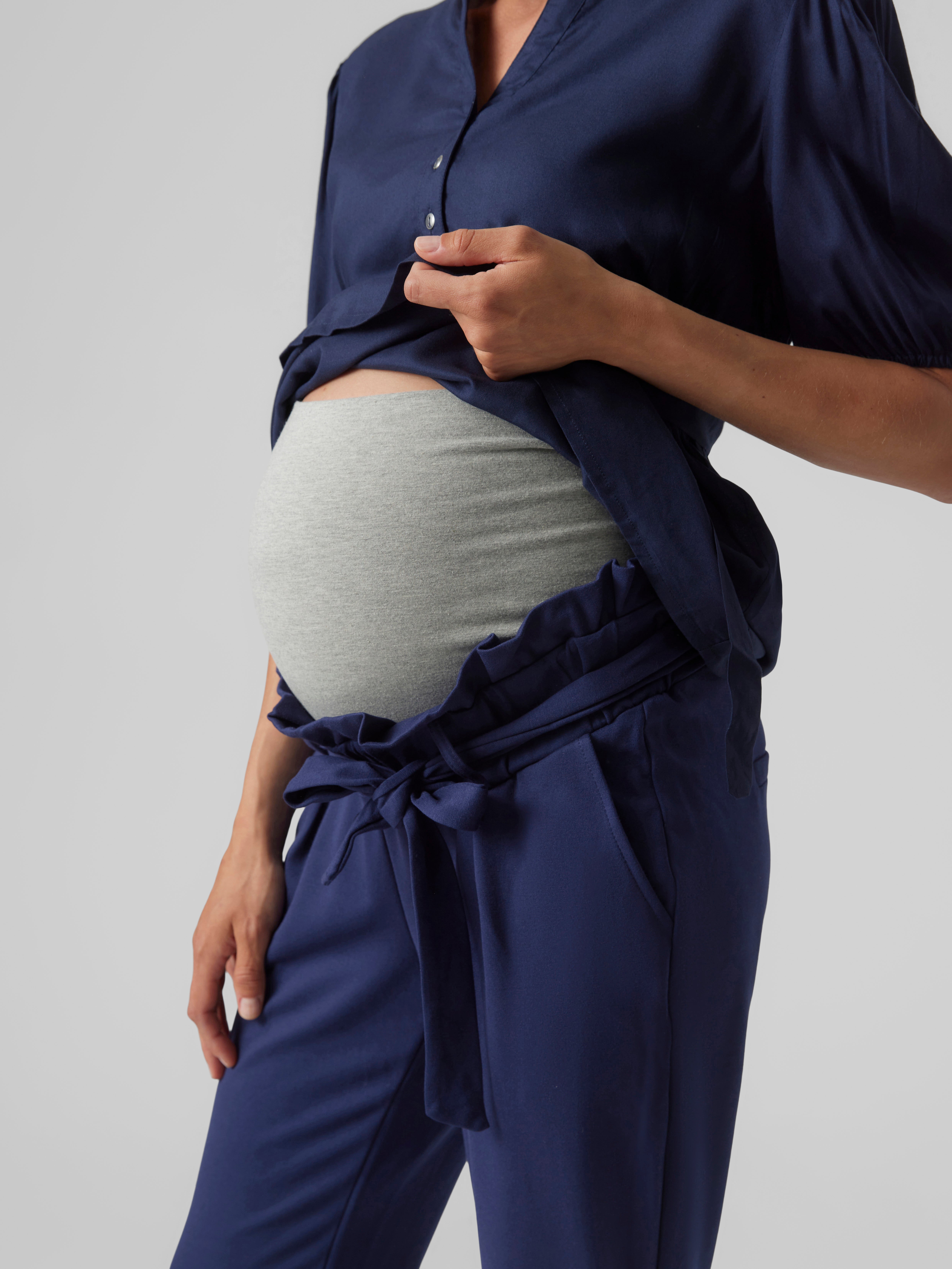 Wide Leg Loose Straight Denim Maternity Jeans Belly Pants Pregnant Trousers   eBay