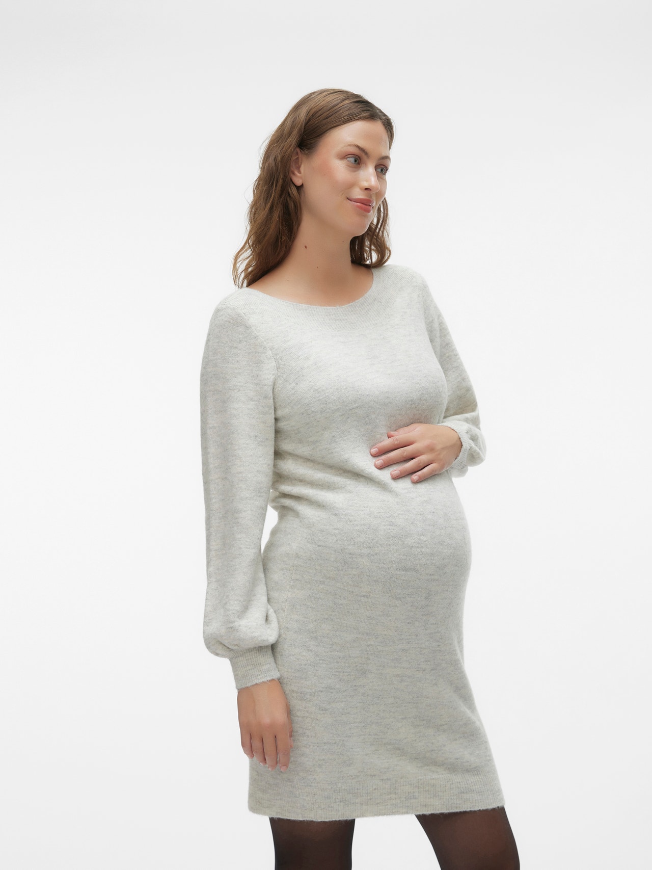MAMA.LICIOUS Mamma-kjole -Light Grey Melange - 20019901