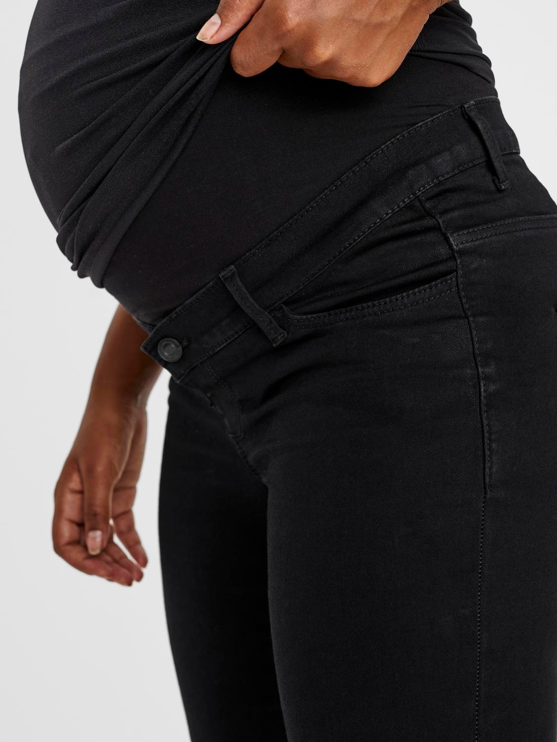 MAMA.LICIOUS Jeans Skinny Fit Taille haute -Black - 20019944