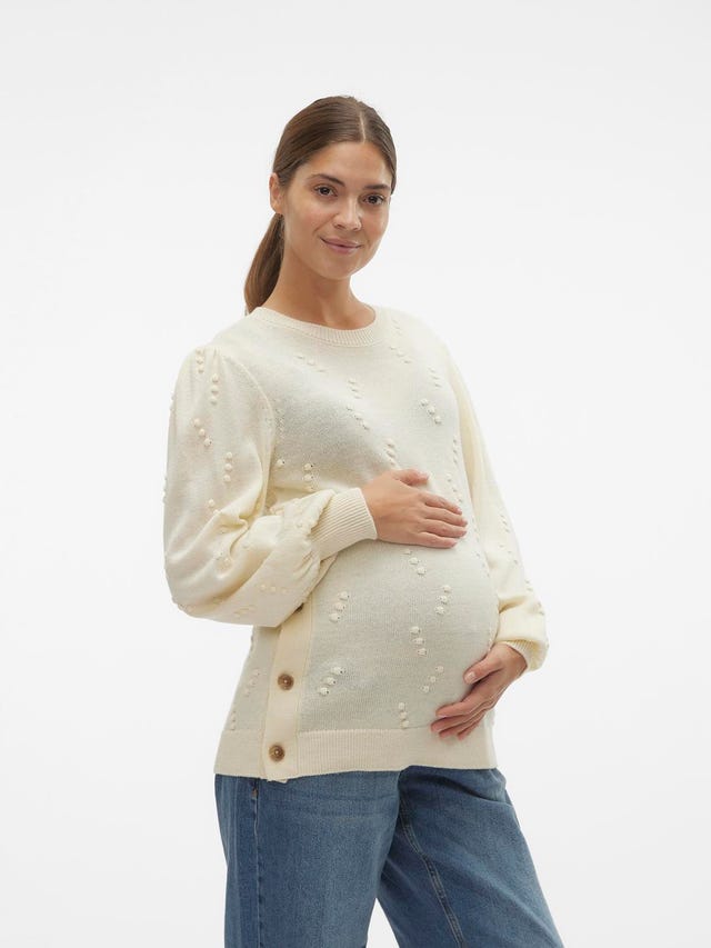 Mamalicious Maternity Pale Blue Ribbed Jersey Wrap Top