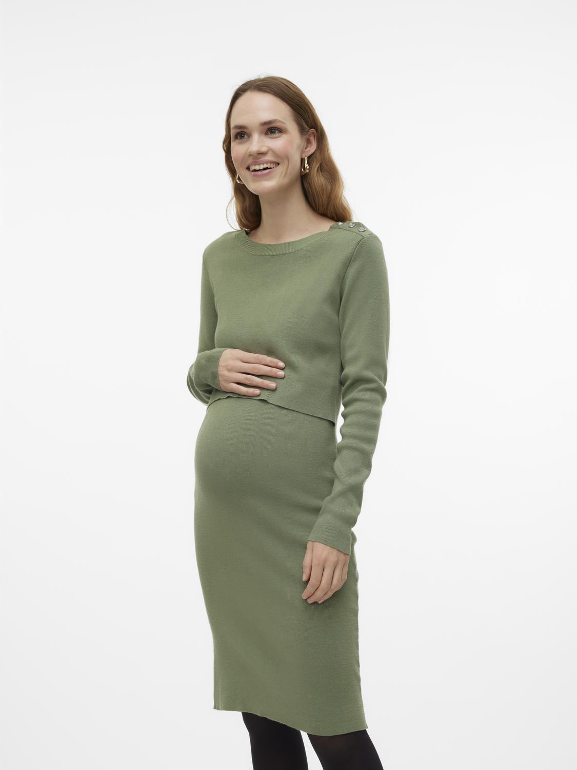 MAMA.LICIOUS Maternity-dress -Hedge Green - 20019987