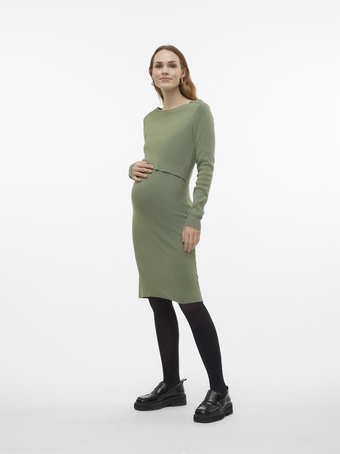 MAMA.LICIOUS Maternity-dress -Hedge Green - 20019987