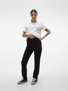 MAMA.LICIOUS Pantalons Slim Straight Fit Taille haute -Black - 20020018