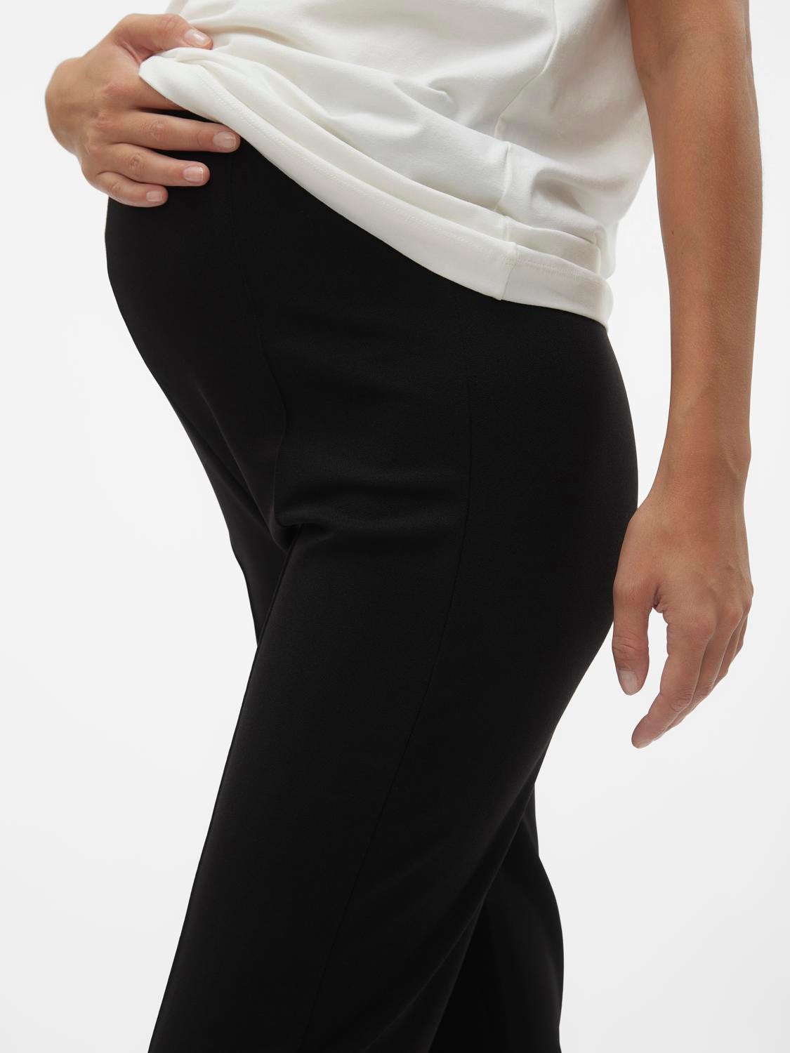 MAMA.LICIOUS Pantalones Corte slim straight Tiro alto -Black - 20020018