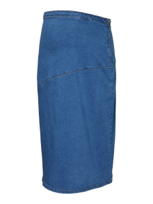MAMA.LICIOUS Falda corta Cintura alta -Medium Blue Denim - 20020021