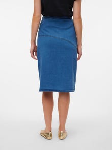 MAMA.LICIOUS Wysoka talia Krótka spódnica -Medium Blue Denim - 20020021
