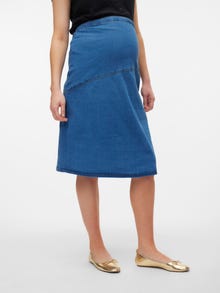 MAMA.LICIOUS Wysoka talia Krótka spódnica -Medium Blue Denim - 20020021