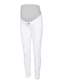 MAMA.LICIOUS Krój slim Średnia talia Jeans -Antique White - 20020025