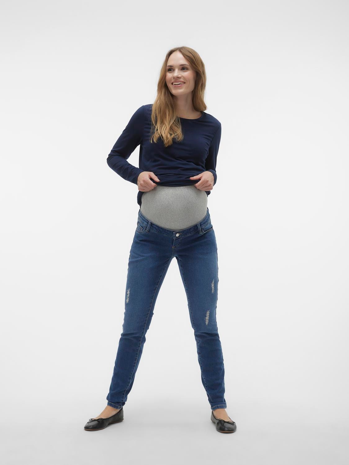 MAMA.LICIOUS Maternity-jeans -Medium Blue Denim - 20020035