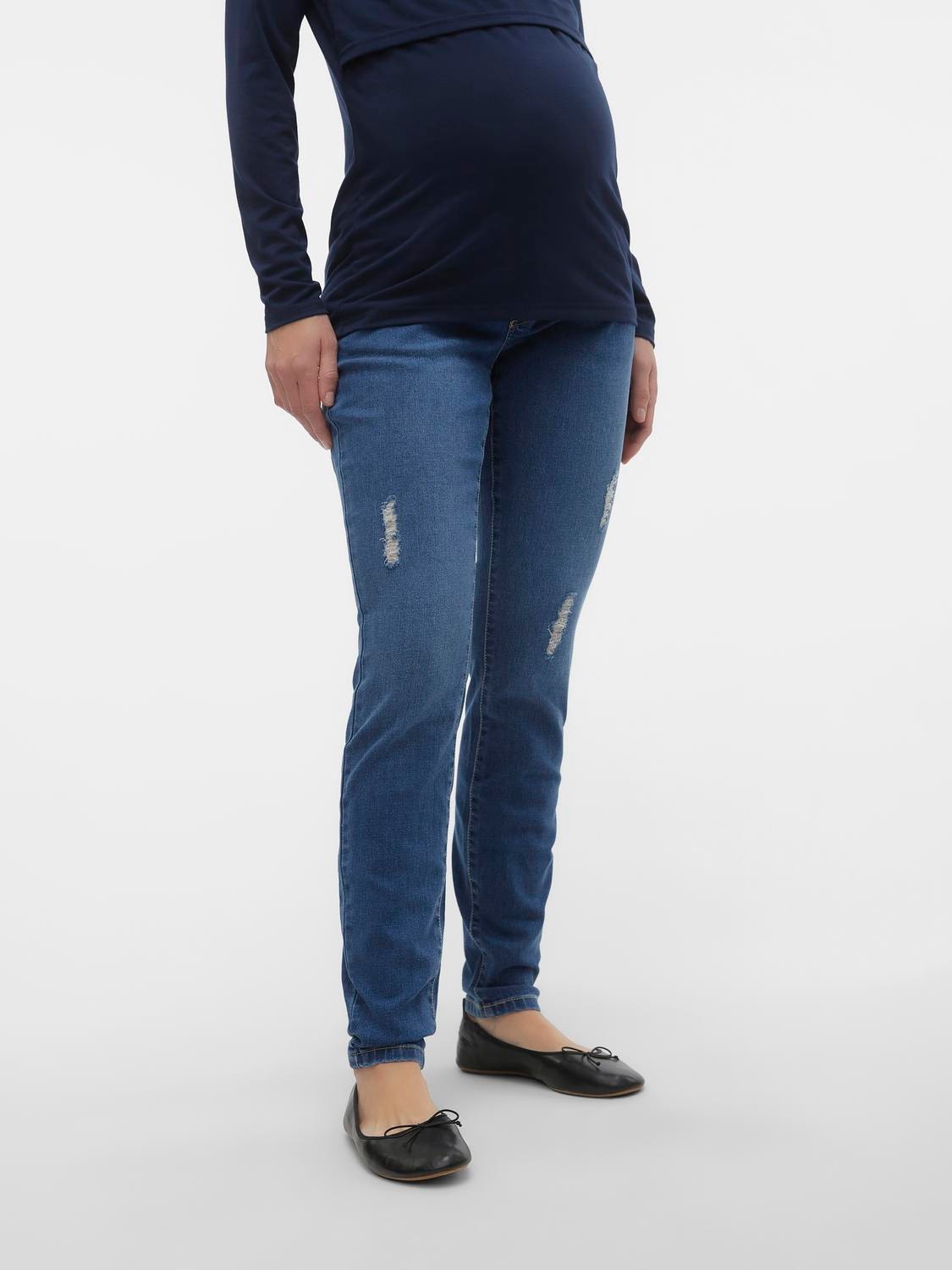 MAMA.LICIOUS Krój skinny Jeans -Medium Blue Denim - 20020035