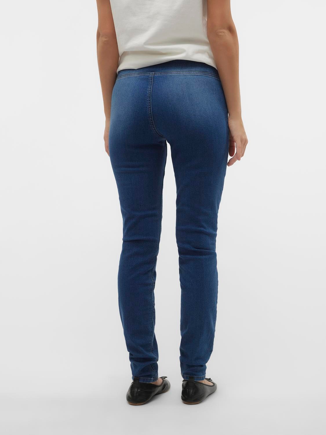 MAMA.LICIOUS Krój jegginsy Średnia talia Jeans -Medium Blue Denim - 20020040