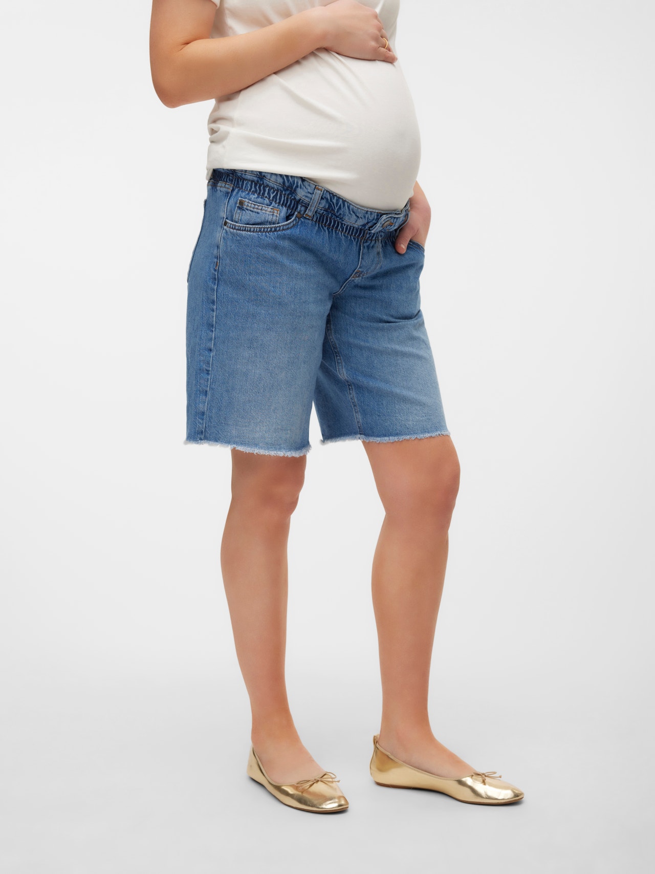 MAMA.LICIOUS Mamma-shorts -Medium Blue Denim - 20020046