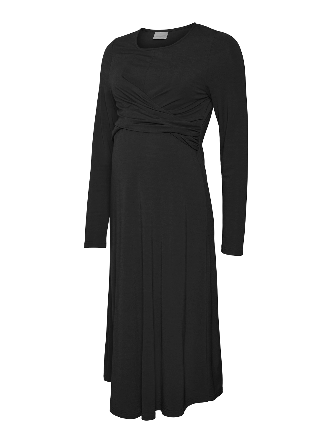 MAMA.LICIOUS Krój regularny Głęboki okrągły dekolt Długa sukienka -Black - 20020112