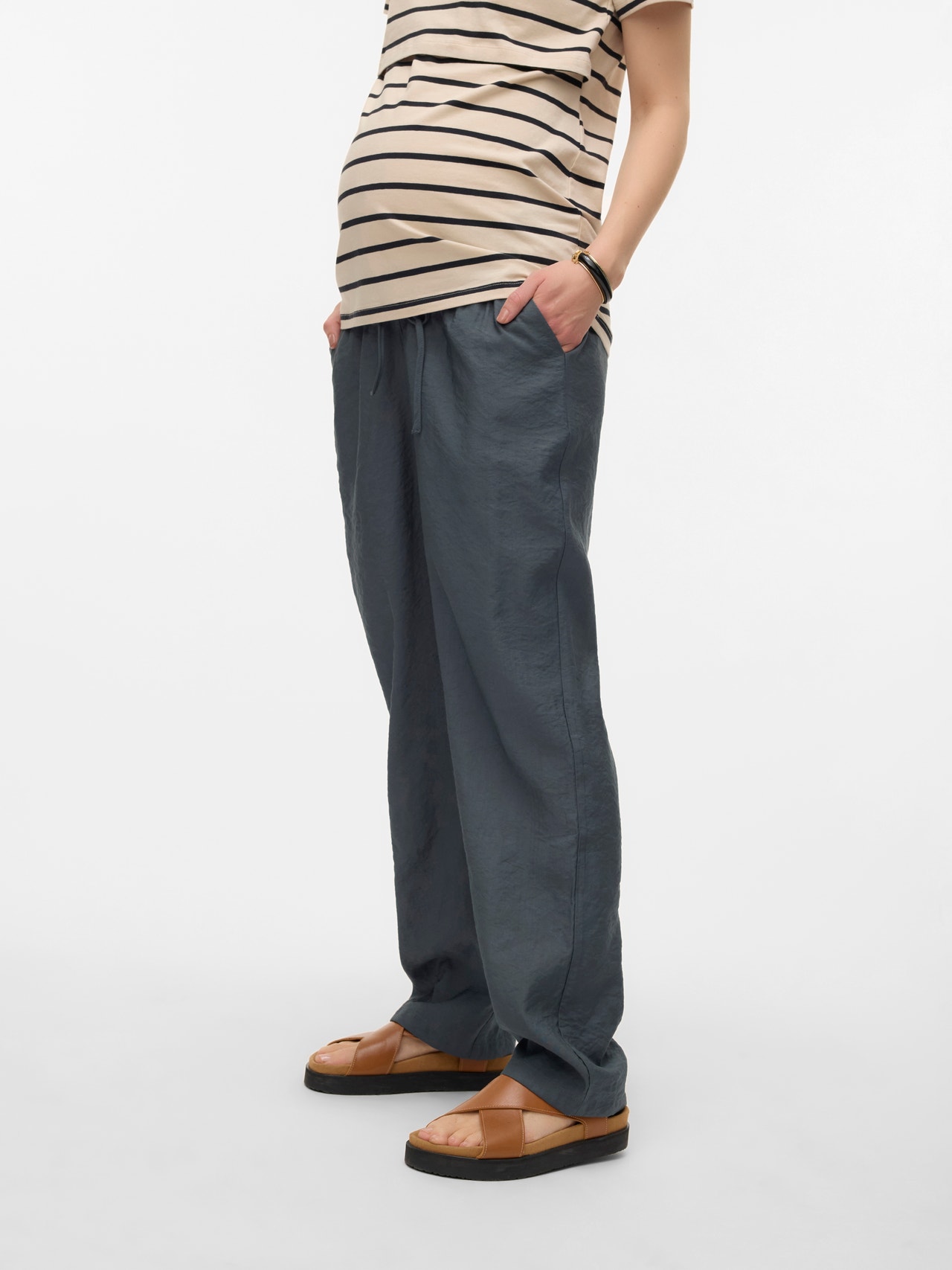 MAMA.LICIOUS Pantalons Regular Fit Taille moyenne -Turbulence - 20020127