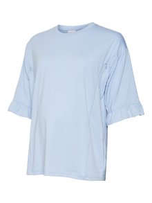 MAMA.LICIOUS T-shirts Regular Fit Col rond -Brunnera Blue - 20020134