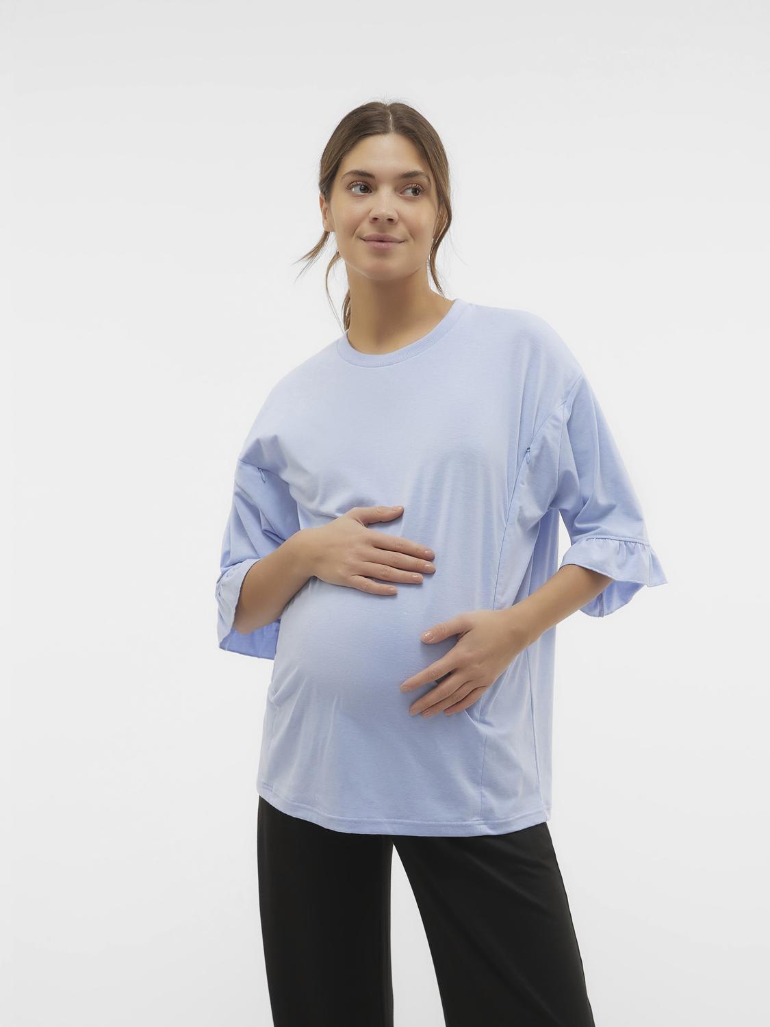 MAMA.LICIOUS Maternity-t-shirt -Brunnera Blue - 20020134
