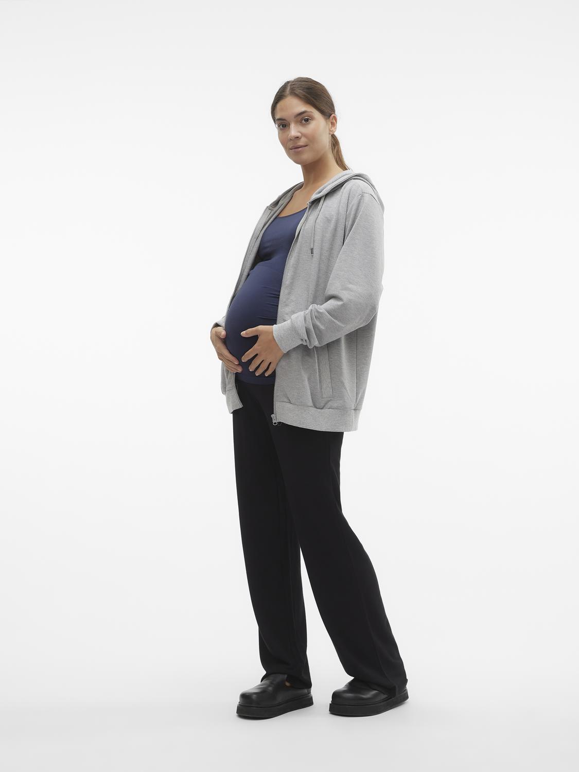 MAMA.LICIOUS Maternity-sweatshirt -Light Grey Melange - 20020147