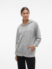 MAMA.LICIOUS Sweat-shirt Regular Fit Sweat à capuche -Light Grey Melange - 20020147