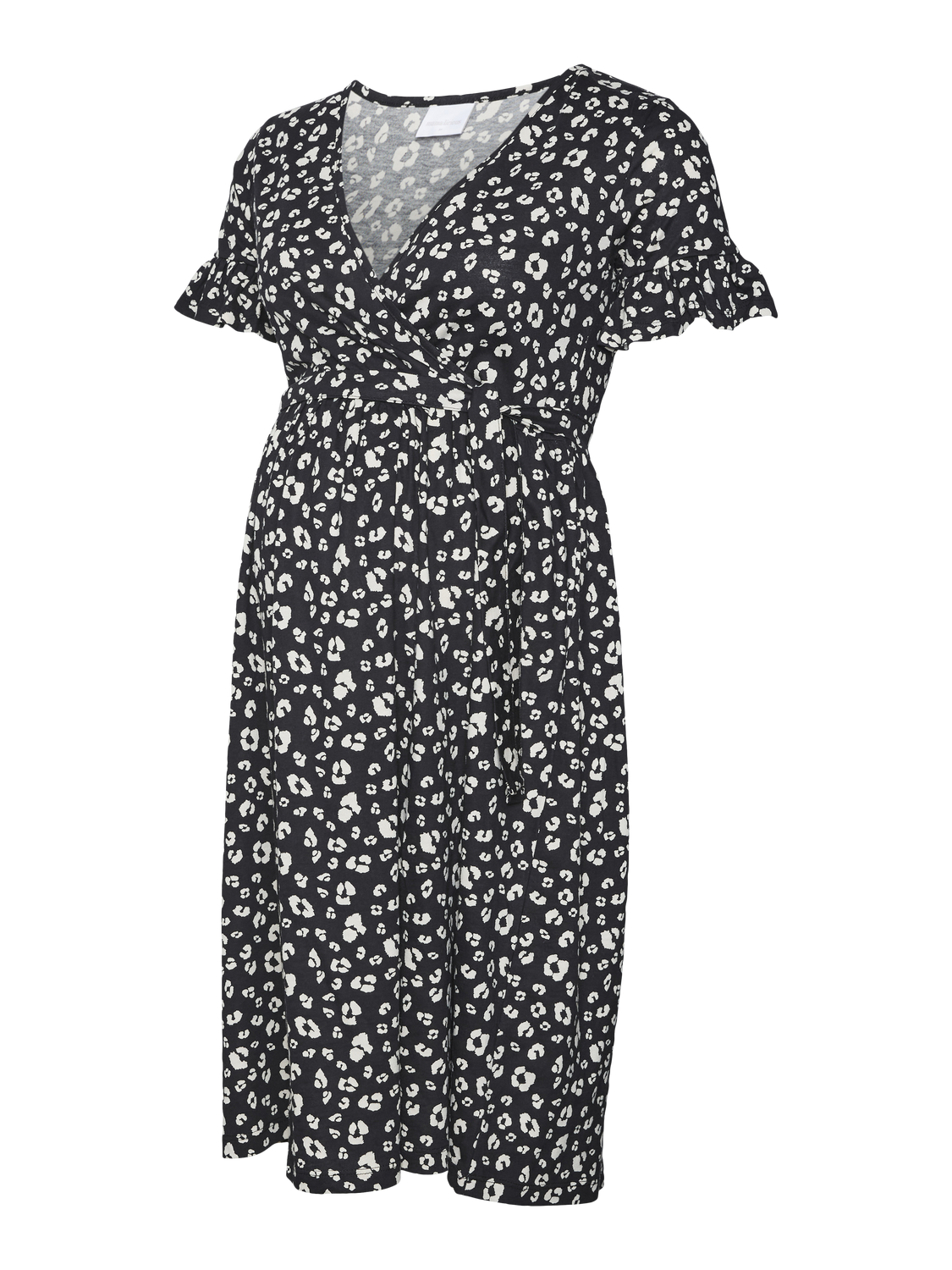 Mamalicious Maternity Black Floral Print Mini Swing Dress - Matalan
