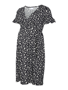 MAMA.LICIOUS Vestido corto Corte regular Cuello en V -Black - 20020171