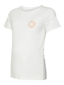 MAMA.LICIOUS Krój regularny Głęboki okrągły dekolt T-shirt -Snow White - 20020181
