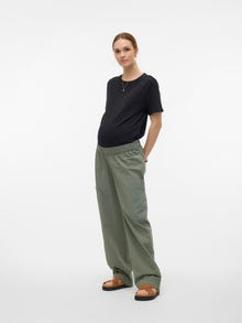 MAMA.LICIOUS Pantaloni Regular Fit Vita media -Laurel Wreath - 20020194