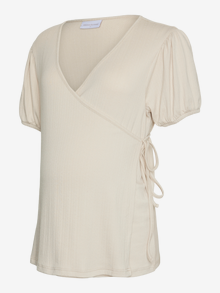MAMA.LICIOUS Top Regular Fit Scollo a V -French Oak - 20020239