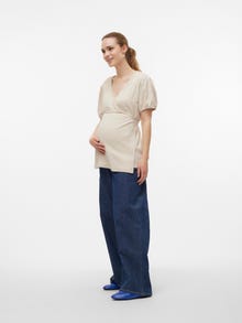 MAMA.LICIOUS Top Regular Fit Scollo a V -French Oak - 20020239