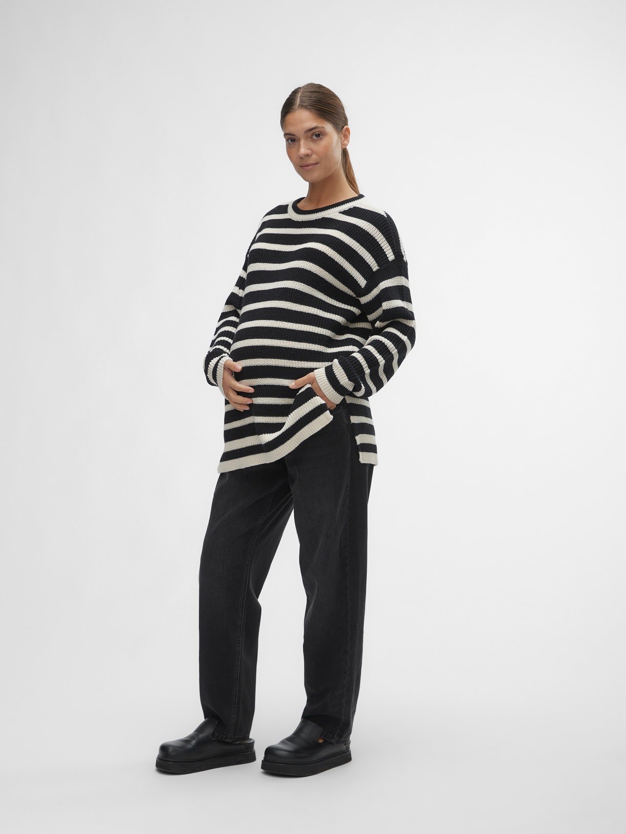 MAMA.LICIOUS Knitted maternity-pullover -Birch - 20020287