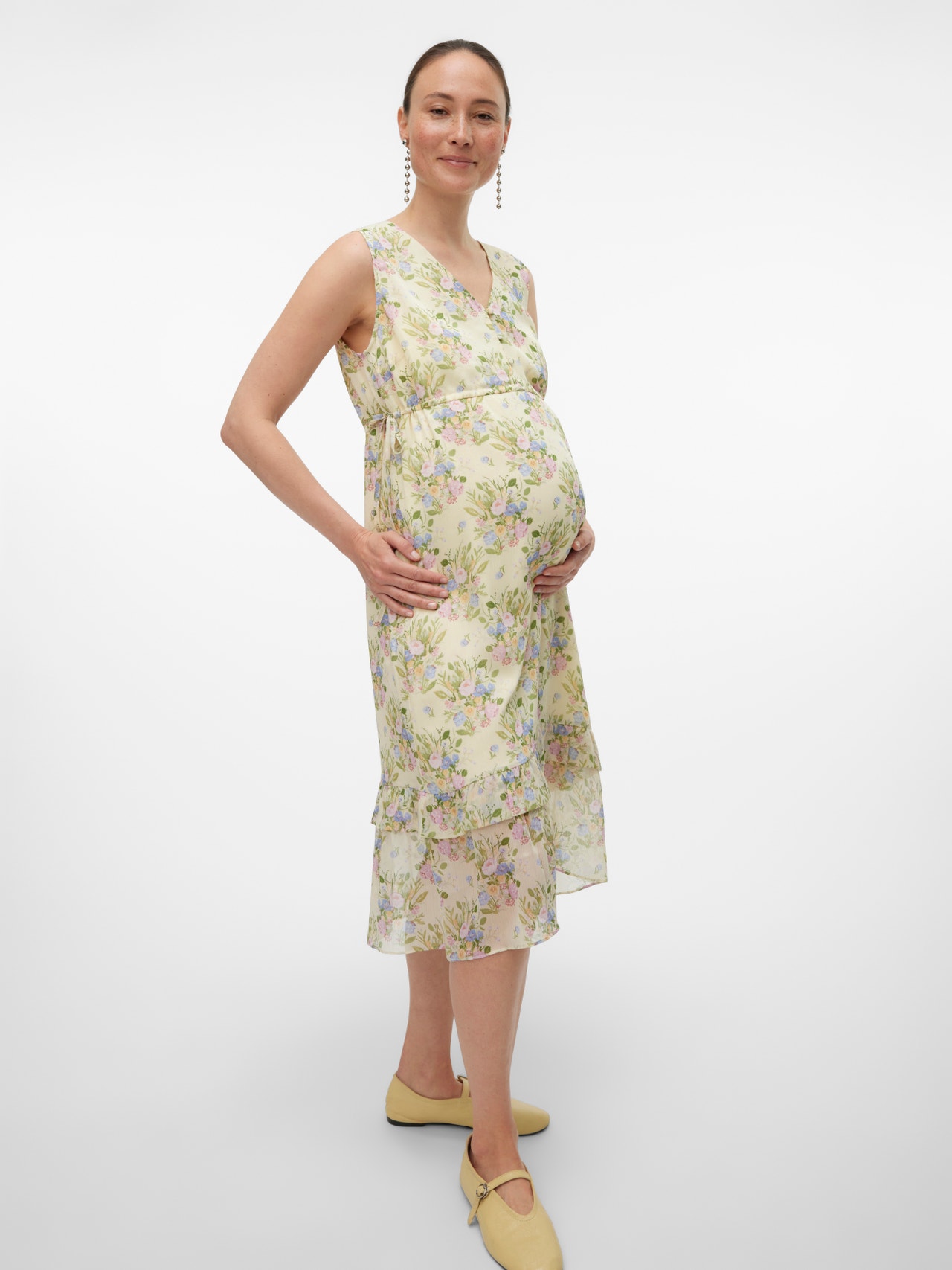 MAMA.LICIOUS Maternity-dress -Lime Cream - 20020292