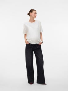 MAMA.LICIOUS Krój wide leg Niska talia Jeans -Black Denim - 20020309
