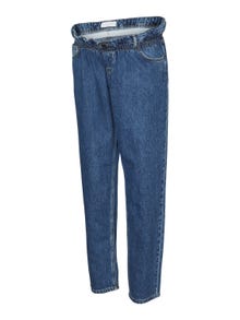 MAMA.LICIOUS Jeans Regular Fit Taille basse -Dark Blue Denim - 20020314