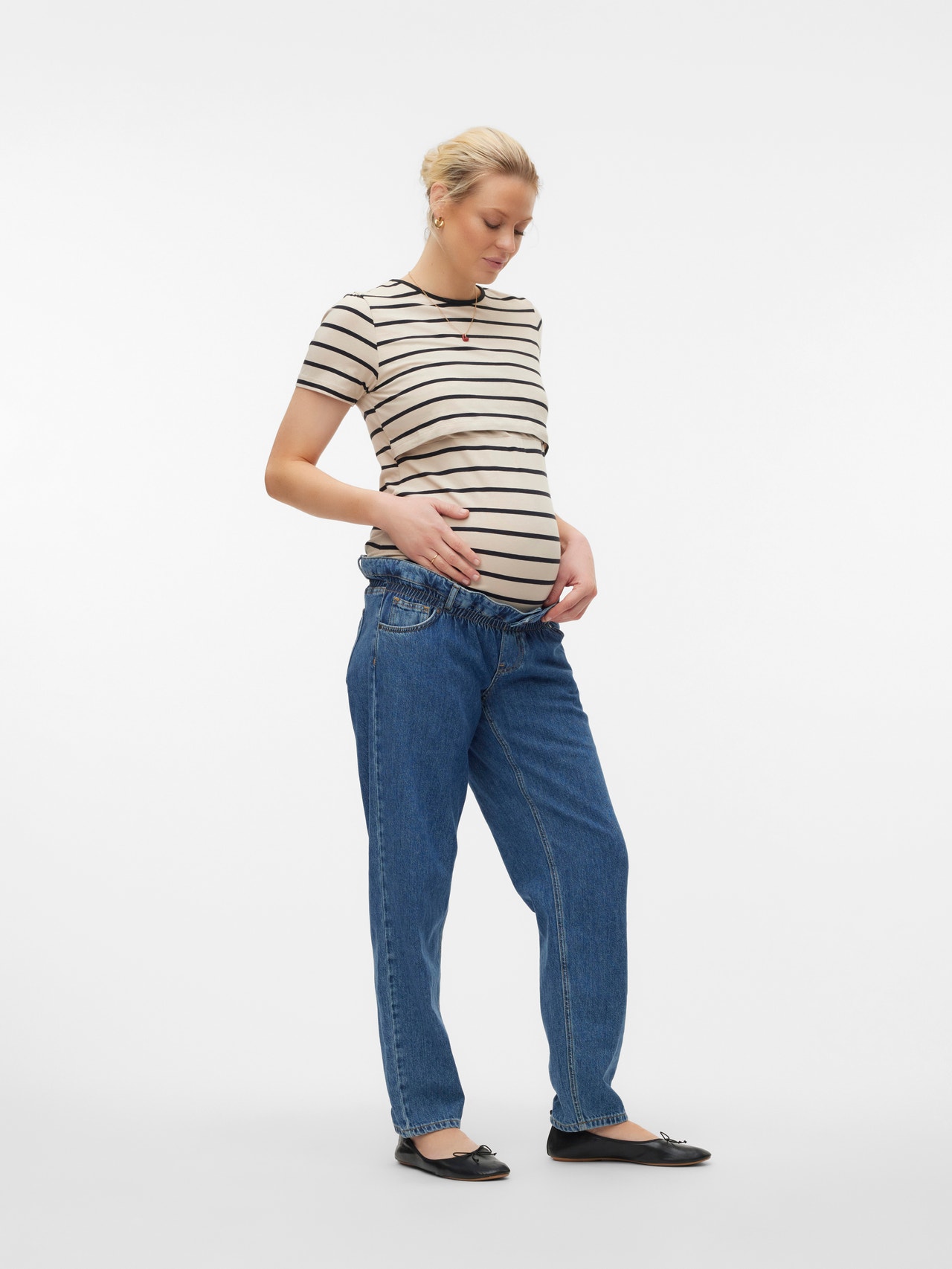 MAMA.LICIOUS Maternity-jeans -Dark Blue Denim - 20020314