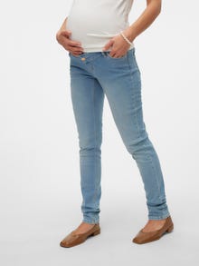 MAMA.LICIOUS Jeans Regular Fit Taille basse -Light Blue Denim - 20020317