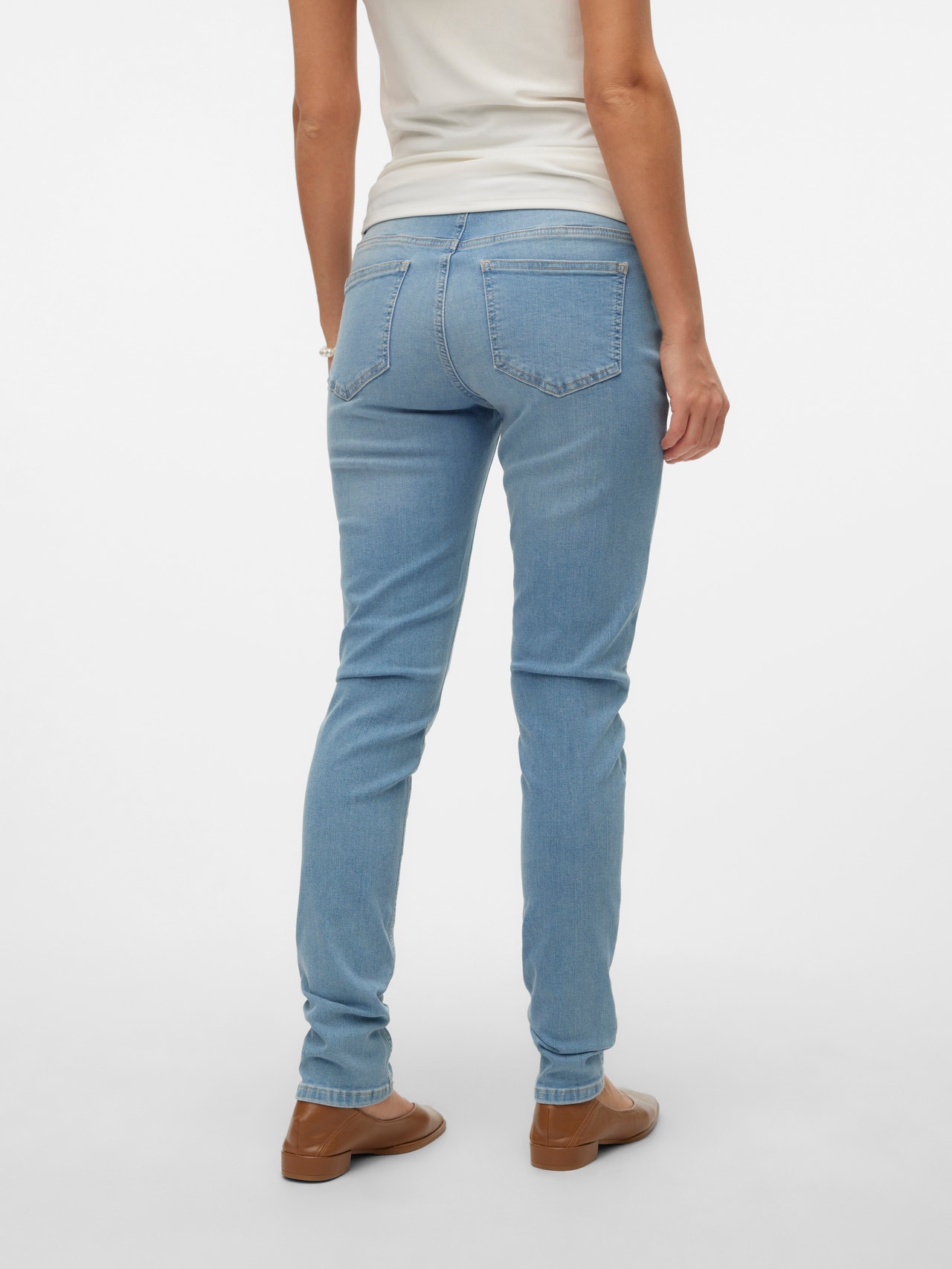 MAMA.LICIOUS Krój regularny Niska talia Jeans -Light Blue Denim - 20020317