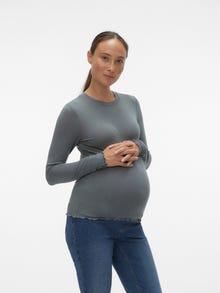 MAMA.LICIOUS Tops Slim Fit Col rond -Balsam Green - 20020319