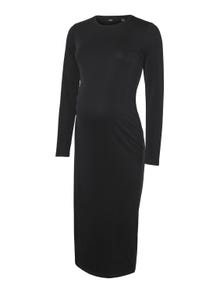 MAMA.LICIOUS Vestido largo Corte regular Cuello redondo -Black - 20020322