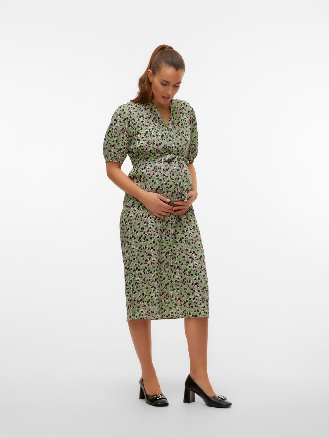 MAMA.LICIOUS Maternity-dress -Hedge Green - 20020324