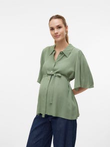 MAMA.LICIOUS Zwangerschaps-overhemd -Hedge Green - 20020354