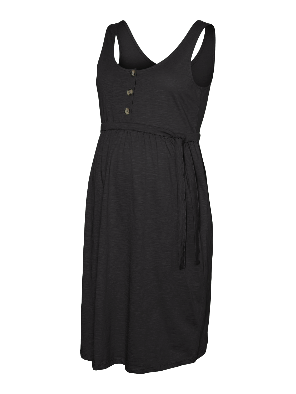MAMA.LICIOUS Krój regularny Głęboki okrągły dekolt Krótka sukienka -Black - 20020355