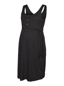 MAMA.LICIOUS Vestido corto Corte regular Cuello en U -Black - 20020355
