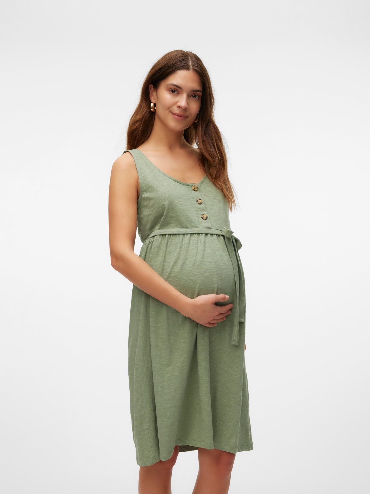 MAMA.LICIOUS Maternity-dress -Hedge Green - 20020355